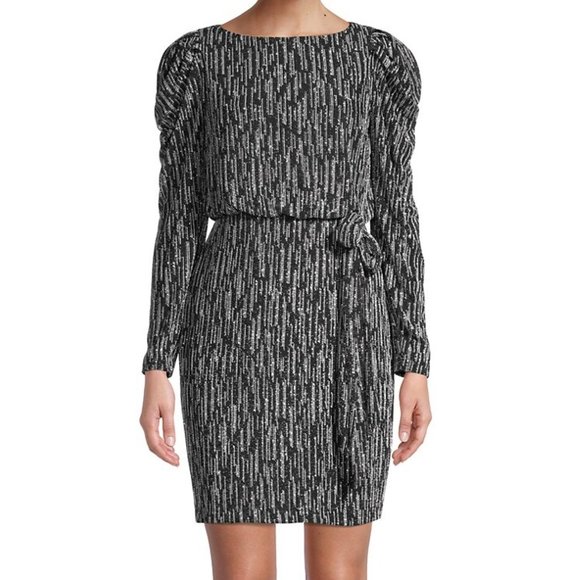 Aidan by Aidan Mattox Dresses & Skirts - NWT Aidan Mattox Metallic Knit Puff Long Sleeve Sparkly Formal Dress - Size 12